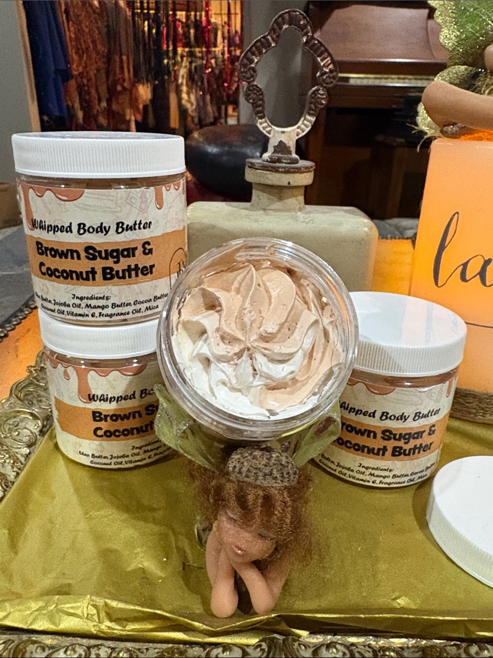 Whipped Body Butter- Brown Sugar & Coconut Butter-Natural-Bundle3/$30 mix/match